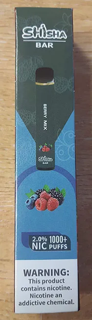 Sigaretta elettronica usa e getta «Shisha Bar 1000+ NIC Puffs 20 mg/ml (2%) nicotine» — foto 1 dell'alert A12/00685/22