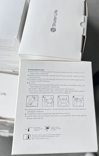 Maschera filtro antiparticolato «Shuter Life , KN95 Non-powered air-purifying particle respirator» — foto 2 dell'alert INFO/00140/22