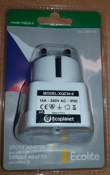 Adattatore della spina di viaggio «Sietovy Adapter» (Ecolite / Ecoplanet)