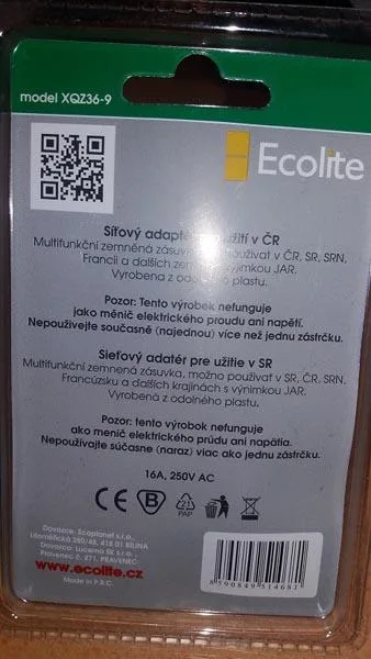 Adattatore della spina di viaggio «Sietovy Adapter» — foto 3 dell'alert A12/0420/18