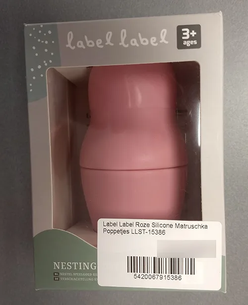 Giocattolo di nidificazione «Silicone Nesting Toy Bear Pink» (LABEL LABEL)