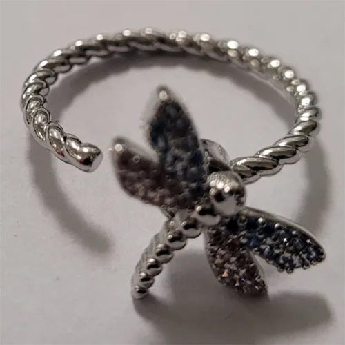 Anello allungabile «Silver Extendable Blue and Pink Butterfly Ring» — foto 2 dell'alert SR/04501/25