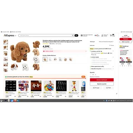 Giocattolo morbido «Simulation réaliste en peluche chien intelligent appelé marche en peluche jouet électrique» — foto 2 dell'alert SR/00868/26