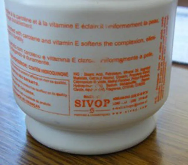 Prodotto schiarimento della pelle «Sivoclair Crème éclaircissante / Lightening cream» — foto 1 dell'alert A12/0266/14