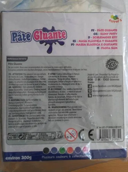Melma del giocattolo «Slim'pop - Pâte gluante» — foto 2 dell'alert A12/1234/18
