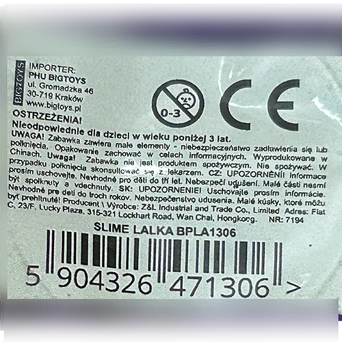 Bavaglino giocattolo «SLIME LALKA» — foto 3 dell'alert SR/02035/26