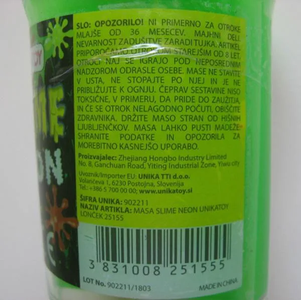 Melma del giocattolo «SLIME NEON» — foto 2 dell'alert A12/1536/18