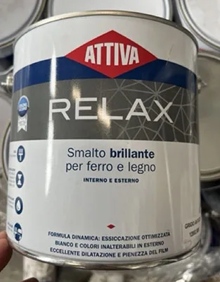 Vernice «Smalto brillante per ferro e legno, ATTIVA RELAX» (BOERO)