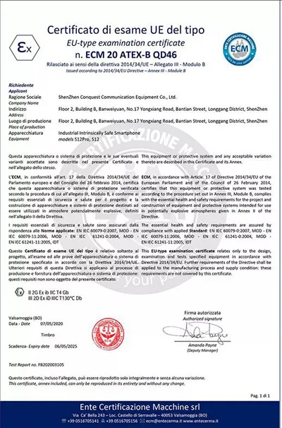 Smartphone per atmosfere esplosive — foto 2 dell'alert A12/00951/22