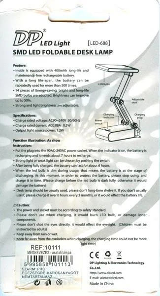 Lampada da scrivania «SMD LED FOLDABLE DESK LAMP» — foto 2 dell'alert A12/0974/17