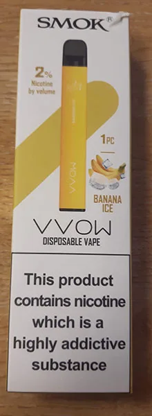 Sigaretta elettronica usa e getta «SMOK VVOW 20 mg/ml (2%) nicotine concentration» — foto 1 dell'alert A12/00683/22