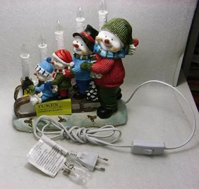 Luce di Natale «Snowmen Sledge Candlestick» (Star Trading)