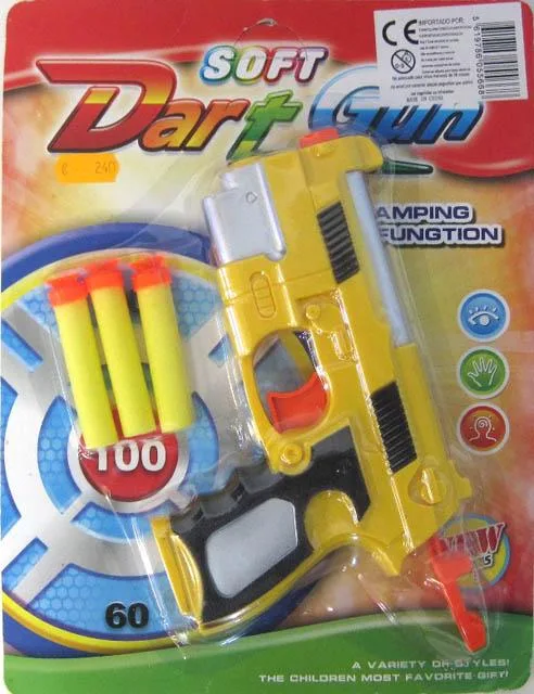 Pistola giocattolo con proiettili «Soft Dart Gun» (Funny Clown)