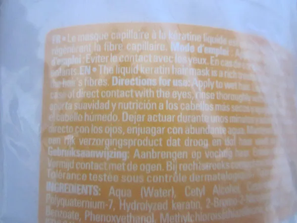 Maschera per capelli «Soin des cheveux - Masque kératine - keratin hair Mask - Soin régénérant - Cheveux secs …» — foto 5 dell'alert A12/01661/22