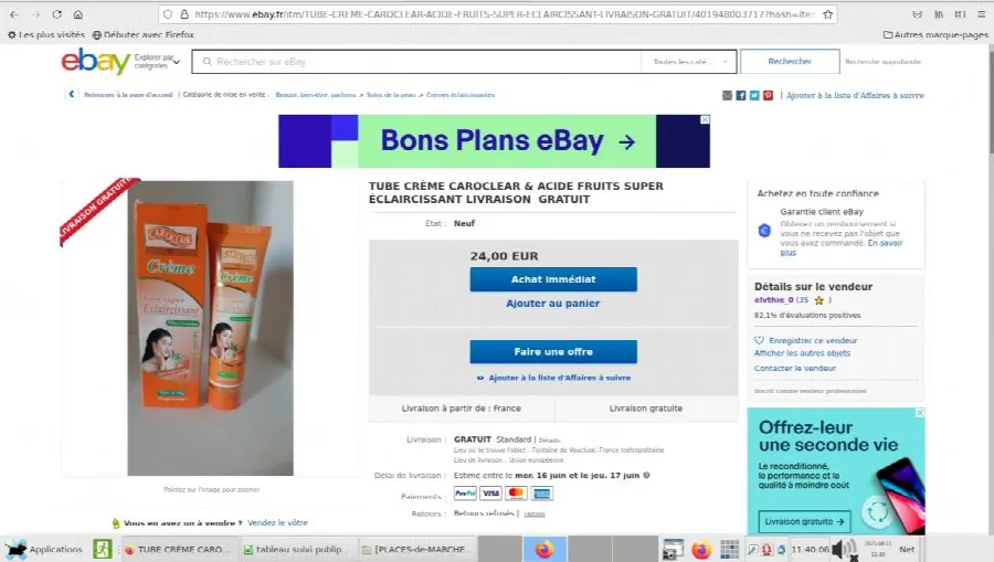 Crema schiarente «Soin super éclaircissant» — foto 3 dell'alert A12/01849/21