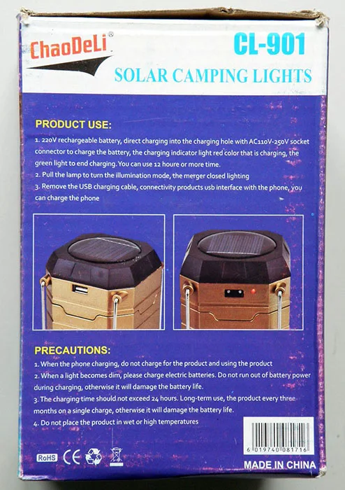 Lampada a LED portatile «SOLAR CAMPING LIGHTS» — foto 2 dell'alert A12/00583/20