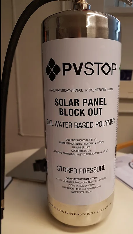 Attrezzature a pressione «Solar panel fire retardant» — foto 4 dell'alert A12/00066/19
