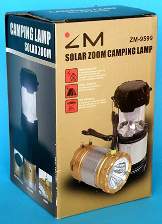 Lampada a LED portatile «SOLAR ZOOM CAMPING LAMP» — foto 1 dell'alert A12/00141/21