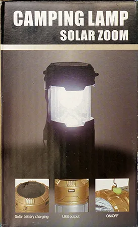 Lampada a LED portatile «SOLAR ZOOM CAMPING LAMP» — foto 2 dell'alert A12/00141/21