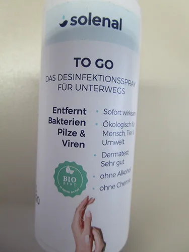 Disinfettante per le mani «Solenal To Go» — foto 1 dell'alert A12/00074/21