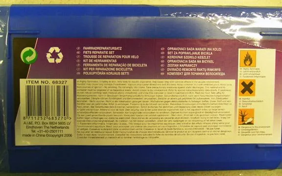 Soluzione in gomma nel kit riparazione biciclette — foto 1 dell'alert 0441/08