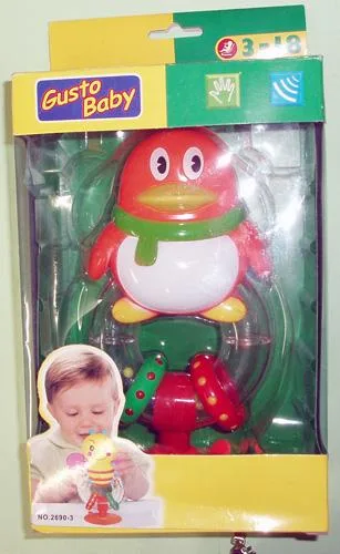 Sonaglio con ventosa a forma di pinguino (Gusto Baby - Intelligence funny toy)