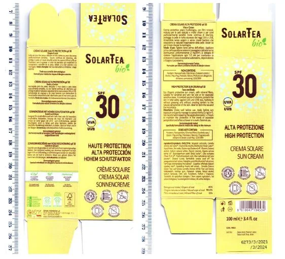 Protezione solare «Sonnencreme SolarTea Bio SPF 30 100ml» — foto 1 dell'alert A12/01309/21