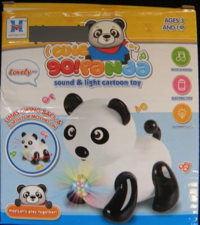 Panda giocattolo con batteria «Sound &amp; light cartoon toy set» (Haoteng Toys / ABABABY)