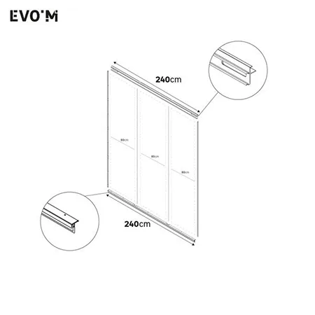 Kit rail per porte scorrevoli «Spaceo - EVO'M KIT RAIL SLIDING DOORS» — foto 1 dell'alert A12/00158/24