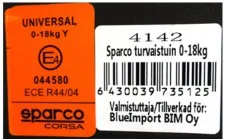 Seggiolino auto per bambini «Sparco 4142 Turvaistuin, 00923GR, Baby seats / 4142 PO6924» — foto 2 dell'alert A12/01251/21