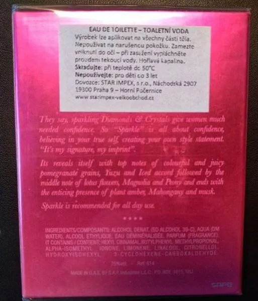 Profumo «SPARKLE» — foto 2 dell'alert A12/0045/19
