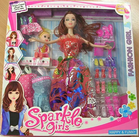 Bambola in plastica con accessori «Sparkle girls»