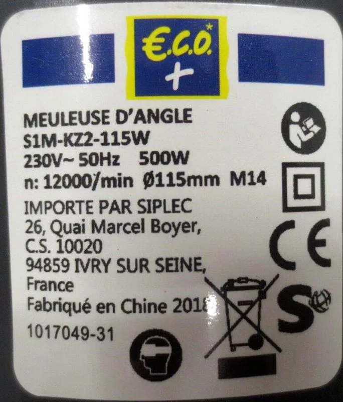 Smerigliatrice angolare «SPILEC S1M – KZ22 – 115W» — foto 3 dell'alert A12/00159/20
