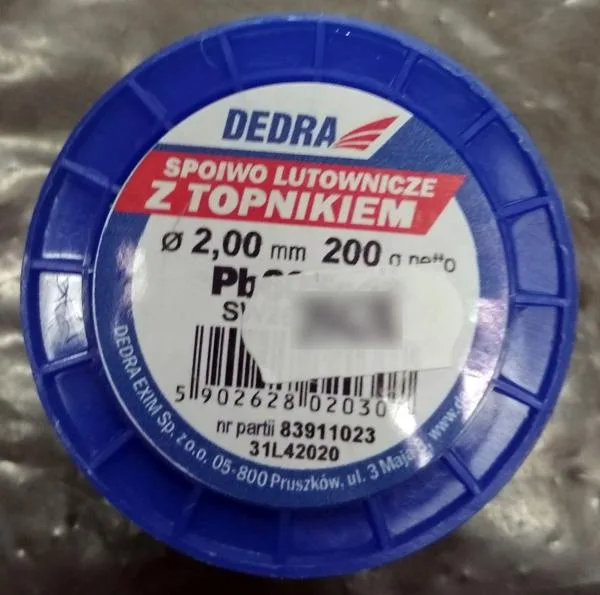 Filo di saldatura «SPOIWO LUTOWNICZE Z TOPNIKIEM» (DEDRA)