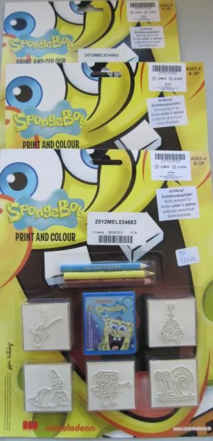 Set di francobolli con matite «Sponge Bob Print & Colour» — foto 2 dell'alert A12/0130/13