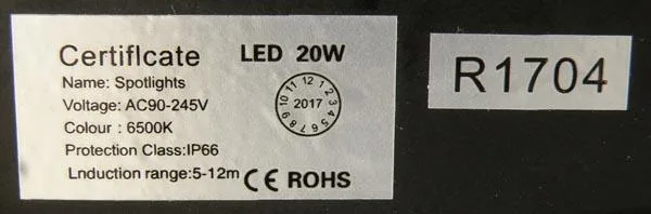Proiettore a LED «Spotlights» — foto 2 dell'alert A12/0535/18