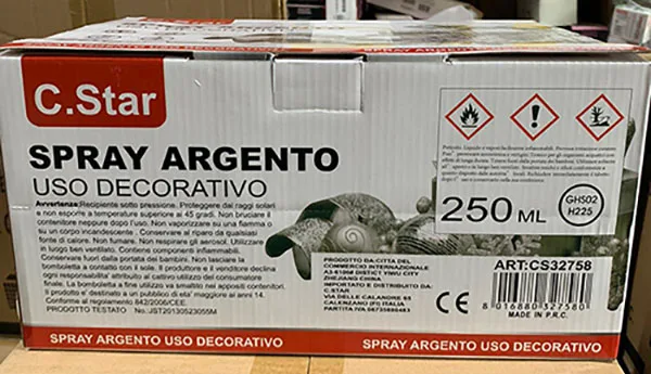 Spray decorativo «Spray argento ad uso decorativo in areosol» (C.STAR)
