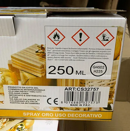 Spray decorativo «Spray oro ad uso decorativo in areosol» — foto 2 dell'alert A12/01760/21