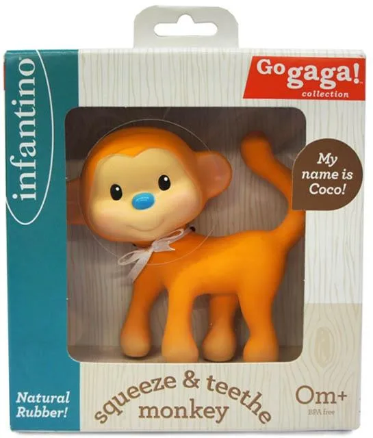 Il giocattolo dentifricio del bambino «Squeeze &amp; Teethe Monkey» (Infantino)