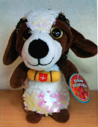 Giocattolo morbido «ST. BERNARD soft toy with SEQUINS» (RODA)