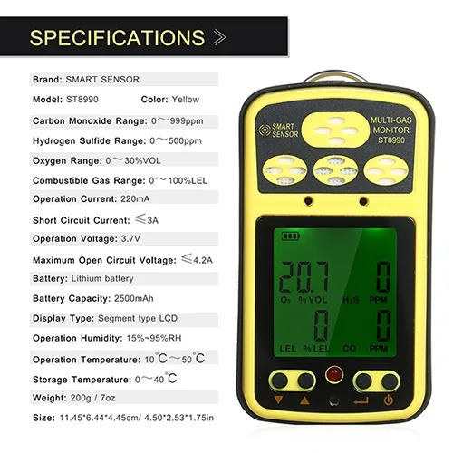 Dispositivo di monitoraggio multi gas «ST8990 Multi Gas Monitor» — foto 2 dell'alert A12/01274/21