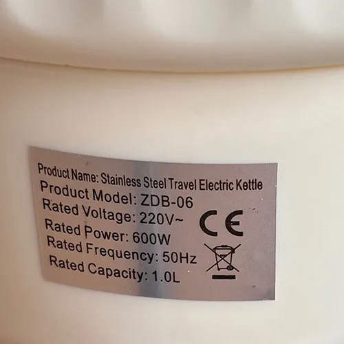 Bollitore elettrico «Stainless Steel Travel Electric Kettle» — foto 4 dell'alert SR/02499/26