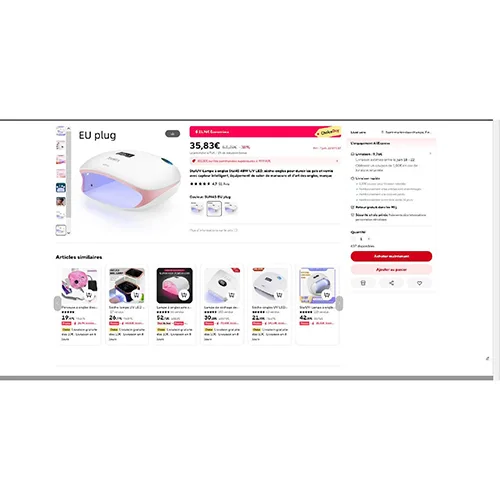 Lampada UV del chiodo «StalUV-Lampe à ongles Stal4S 48W UV LED, sèche-ongles pour durcir les gels et vernis ave…» — foto 2 dell'alert SR/02072/25