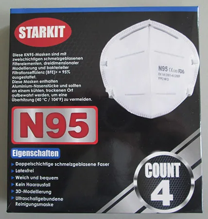 Maschera filtro particella «Starkit (auf der Verpackung), bd BADO (auf der Maske)» — foto 3 dell'alert A12/00288/21