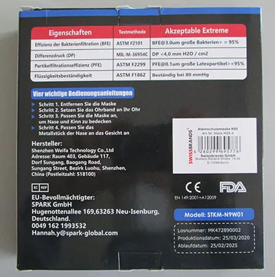 Maschera filtro particella «Starkit (auf der Verpackung), bd BADO (auf der Maske)» — foto 4 dell'alert A12/00288/21