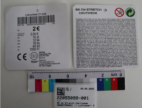 Giocattolo di puffer «Stretch Centipede» (Tedi)
