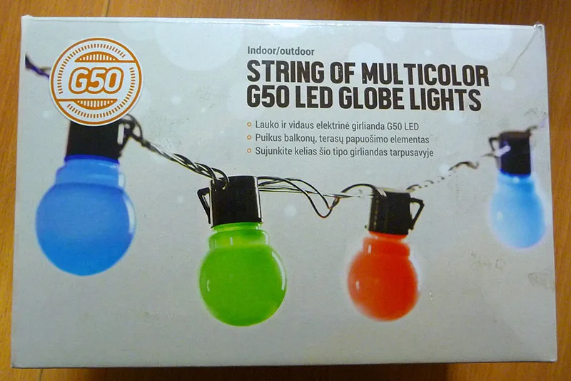 Catena di illuminazione multicolore «String of multicolor G50 globe lights»