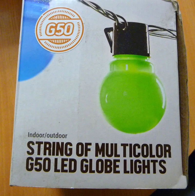 Catena di illuminazione multicolore «String of multicolor G50 globe lights» — foto 3 dell'alert A12/00628/20