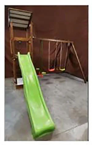 Gioca cornice con scivolo e altalene «Structure Happy Slide + Discovery set» (Soulet / Forest Style)