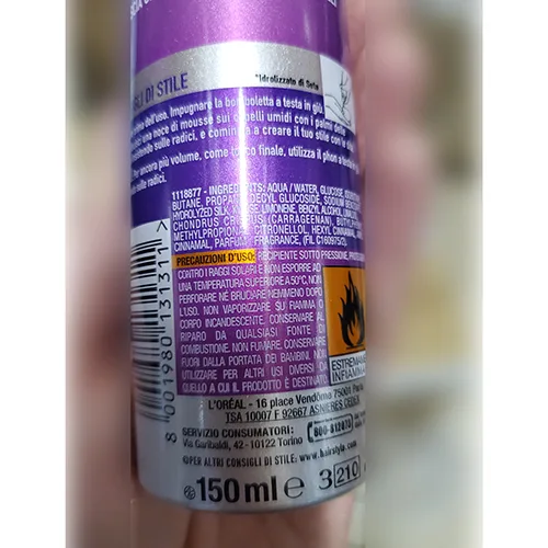Mousse per capelli «STUDIOLINE SILK & GLOSS MOUSSE VOLUME» — foto 4 dell'alert A12/01357/24